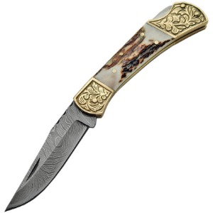 DAMASCUS FIXED BLADE KNIFE DM1163A-FAC archery